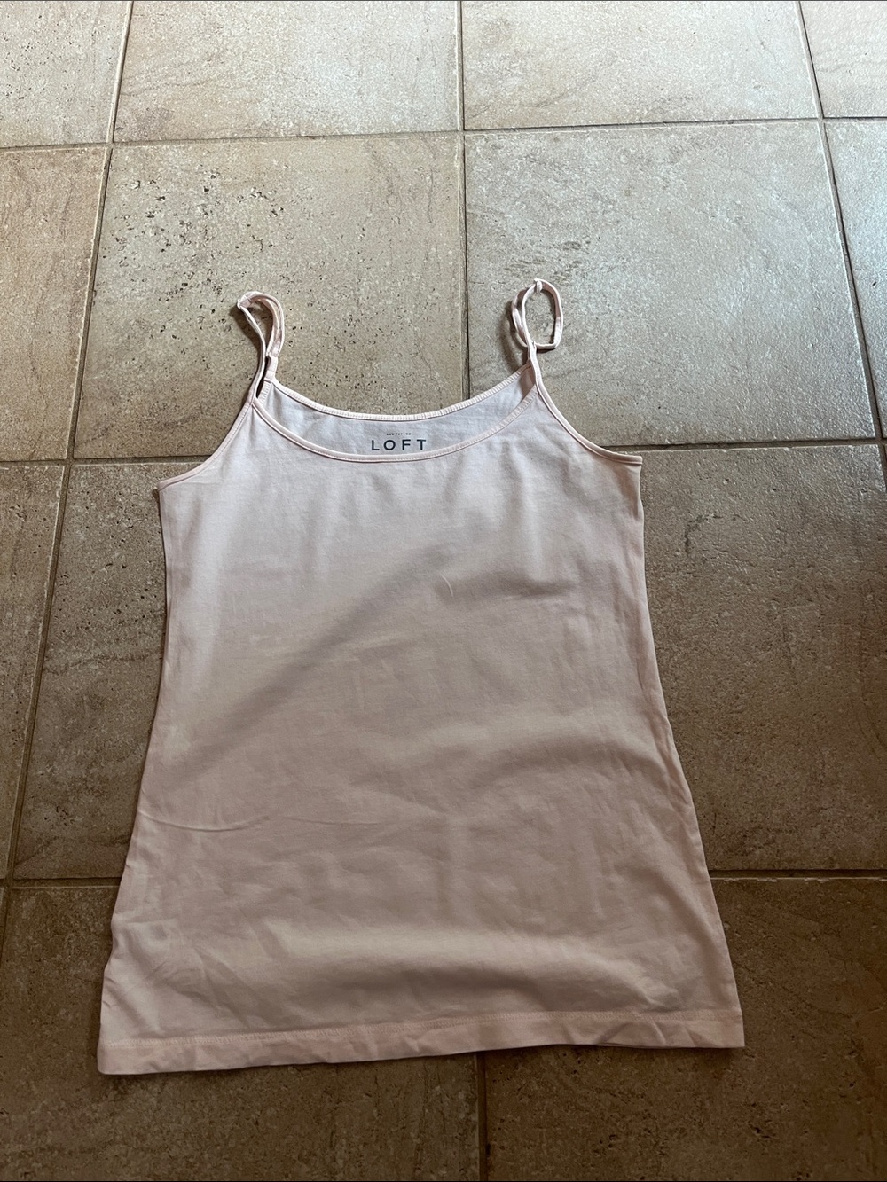 LOFT Women's Peach Cotton Spaghetti Strap Tank Top